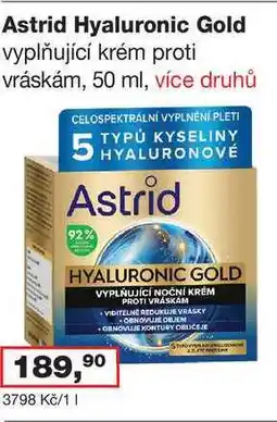 Ráj drogerie Astrid Hyaluronic Gold nabídka