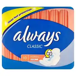 Ráj drogerie Always Classic hygienické vložky (8-10ks), vybrané druhy nabídka