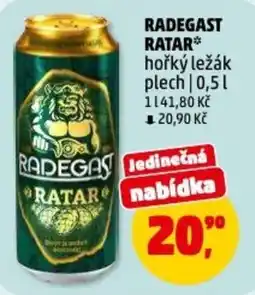 Penny Market Radegast ratar hořký ležák plech nabídka