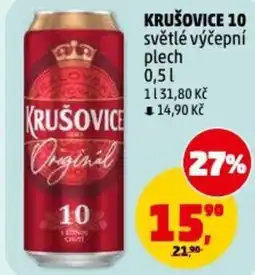 Penny Market Krušovice 10 světlé výčepní nabídka