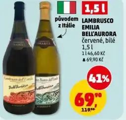 Penny Market LAMBRUSCO EMILIA BELL'AURORA červené, bílé nabídka