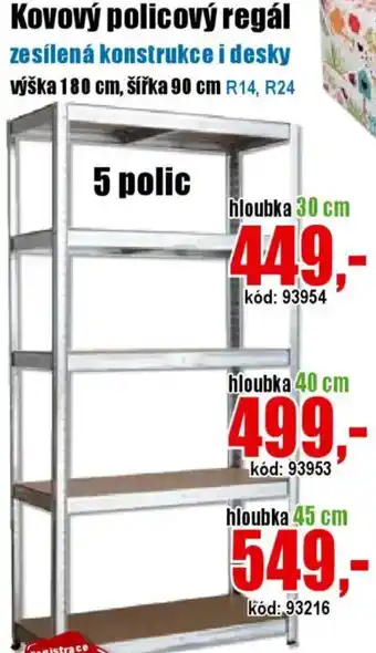 EVA Kovový policový regál nabídka