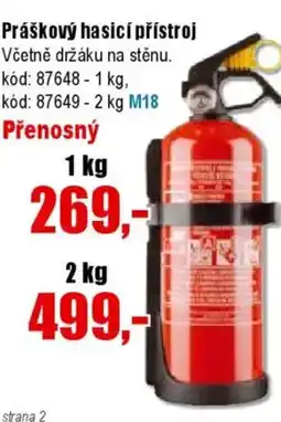 EVA Práškový hasicí přístroj nabídka
