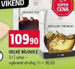 Terno VELKÉ BÍLOVICE 3l vino vybrané druhy nabídka