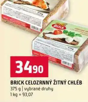Terno BRICK CELOZRNNÝ ŽITNÝ CHLÉB 375 g vybrané druhy nabídka