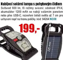 EVA Nabíjecí solární lampa s pohybovým čidlem nabídka