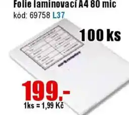 EVA Folie laminovací A4.80 mic nabídka