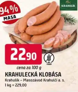 Trefa Krahulecká klobása nabídka