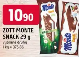 Trefa Zott monte snack nabídka
