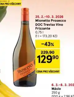 Tesco Mionetto processo doc treviso vino frizzante nabídka