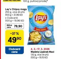 Tesco Lay´s chipsy mega nabídka