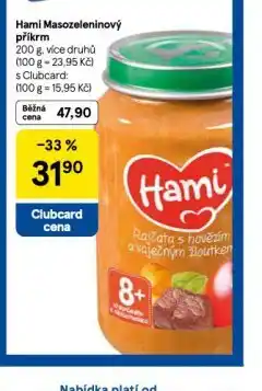 Tesco Hami masozeleninový příkrm nabídka