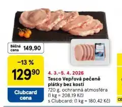 Tesco Vepřová pečeně plátky bez kosti nabídka