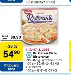 Tesco Dr. oetker pizza ristorante nabídka
