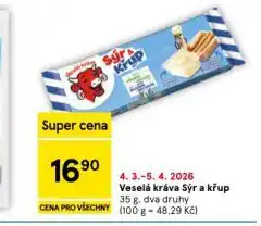 Tesco Veselá kráva sýr a křup nabídka