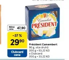 Tesco Président camembert nabídka