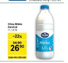 Tesco Olma mléko čerstvé 1,5% nabídka