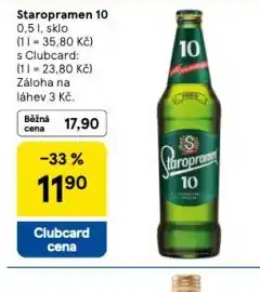 Tesco Pivo staropramen 10 nabídka
