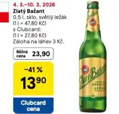 Tesco Pivo zlatý bažant nabídka