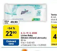 Tesco Linteo baby dětské vlhčené ubrousky nabídka