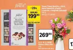 Tesco Tesco finest rozinky, višně, jádra lískových ořechů a mandle v belgické čokoládě nabídka