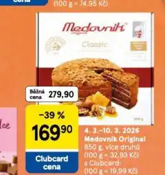 Tesco Medovník original nabídka