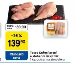Tesco Kuřecí prsní a stehenní řízky mix nabídka