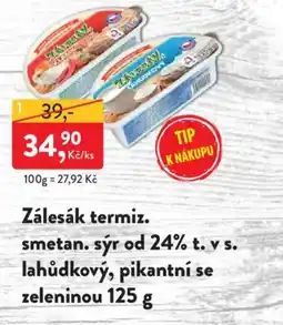MP Krásno Zálesák termiz. smetan. sýr od 24% t. v s. lahůdkový, pikantní se zeleninou nabídka