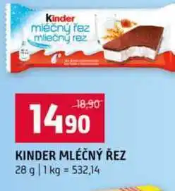 Terno KINDER MLÉČNÝ ŘEZ nabídka