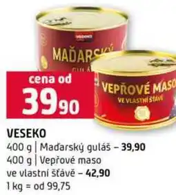 Terno VESEKO 400 g Maďarský guláš 400 g Vepřové maso ve vlastní šťávě nabídka