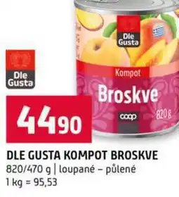 Terno DLE GUSTA KOMPOT BROSKVE 820/470 g loupané půlené nabídka