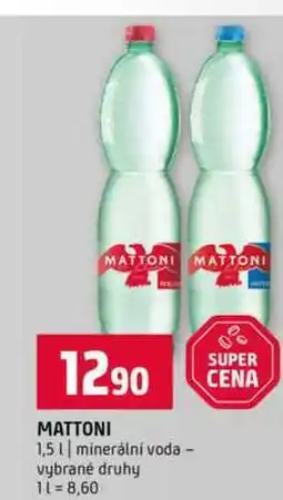 Terno MATTONI 1,5l minerální voda vybrané druhy nabídka