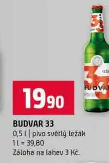 Terno BUDVAR 33 0,5l pivo světlý ležák nabídka