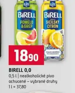 Terno BIRELL 0,0 0,5l nealkoholické pivo ochucené vybrané druhy nabídka