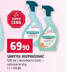 Terno SANYTOL ROZPRAŠOVAČ 500 ml dezinfekční čistič vybrané druhy nabídka