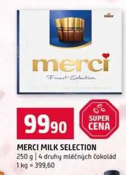 Terno MERCI MILK SELECTION 250 g 4 druhy mléčných čokolád nabídka