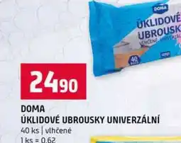 Terno DOMA ÚKLIDOVÉ UBROUSKY UNIVERZÁLNÍ 40 ks vlhčené nabídka