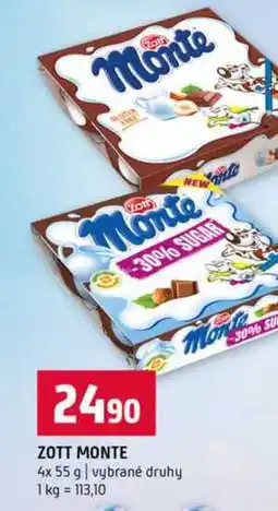 Terno ZOTT MONTE 4x 55 g vybrané druhy nabídka