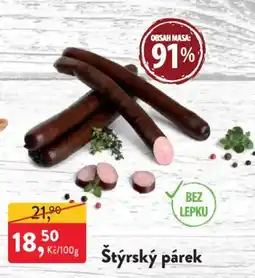 MP Krásno Štýrský párek nabídka