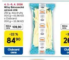 Tesco Milsy bánovecké sýrové nitě nabídka