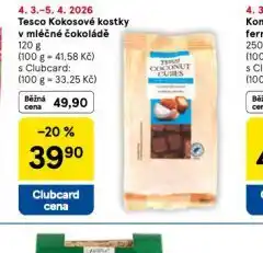 Tesco Kokosové kostky v mléčné čokoládě nabídka
