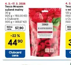 Tesco Mrazem sušené maliny nabídka