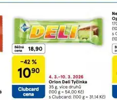 Tesco Orion deli tyčinka nabídka