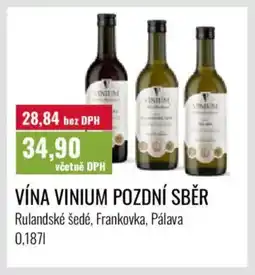 Ratio Vína Vinium pozdní sběr nabídka