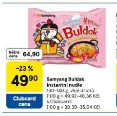 Tesco Samyang buldak instantní nudle nabídka