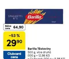 Tesco Barilla těstoviny nabídka