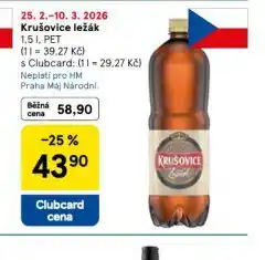 Tesco Krušovice ležák nabídka