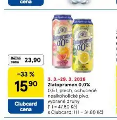 Tesco Zlatopramen 0,0% nabídka