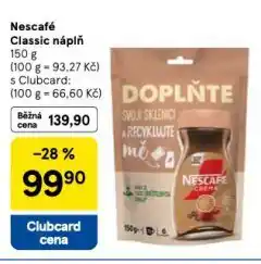 Tesco Nescafé classic náplň nabídka