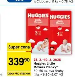 Tesco Huggiers little movers plenky nabídka